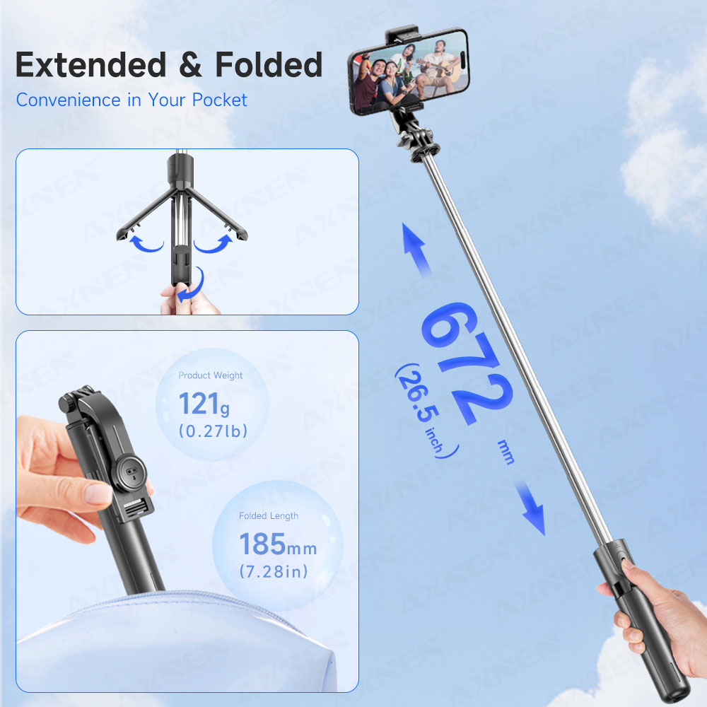 حامل ثلاثي القوائم لعصا السيلف - مراجعة Photography Video Lighting Kit With Adjustable Tripod Stand وسعره