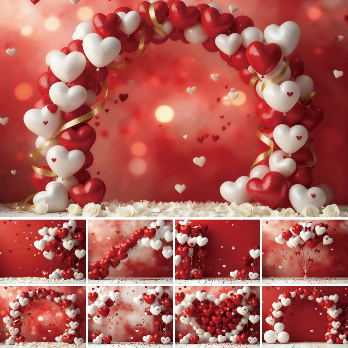 14 فبراير عيد الحب خلفية أحمر  - مراجعة Photography Lighting White Background وسعره
