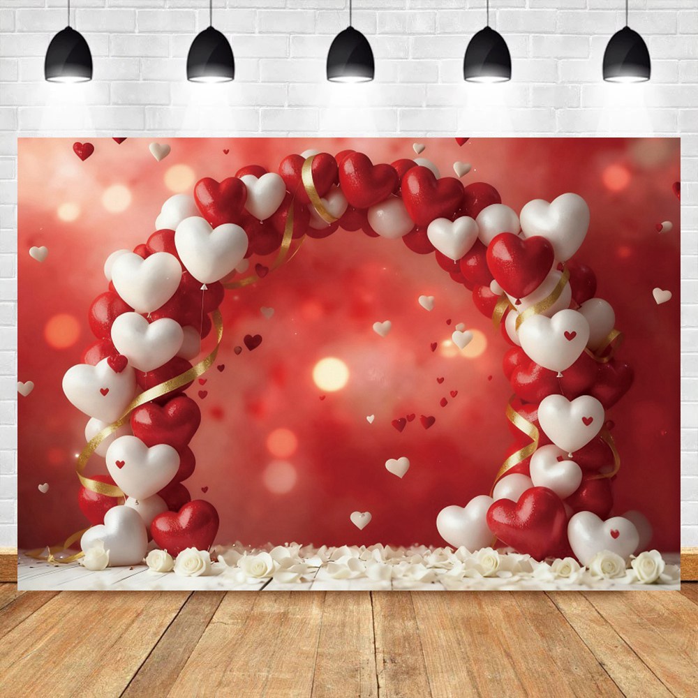 14 فبراير عيد الحب خلفية أحمر  - مراجعة Photography Lighting White Background وسعره