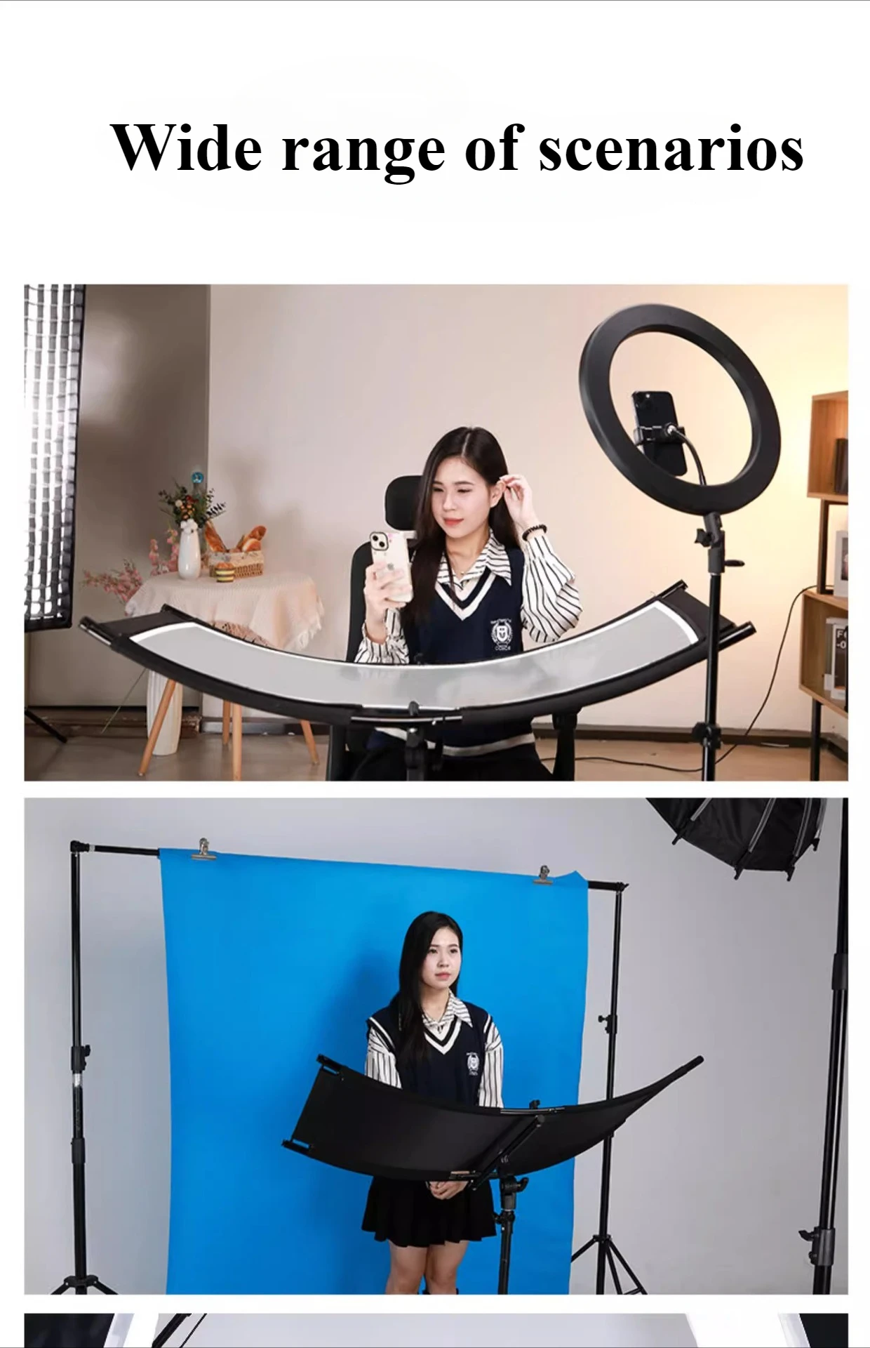 4-Color القماش U-نوع عاكس للطي - مراجعة Photography Types Of Lighting وسعره