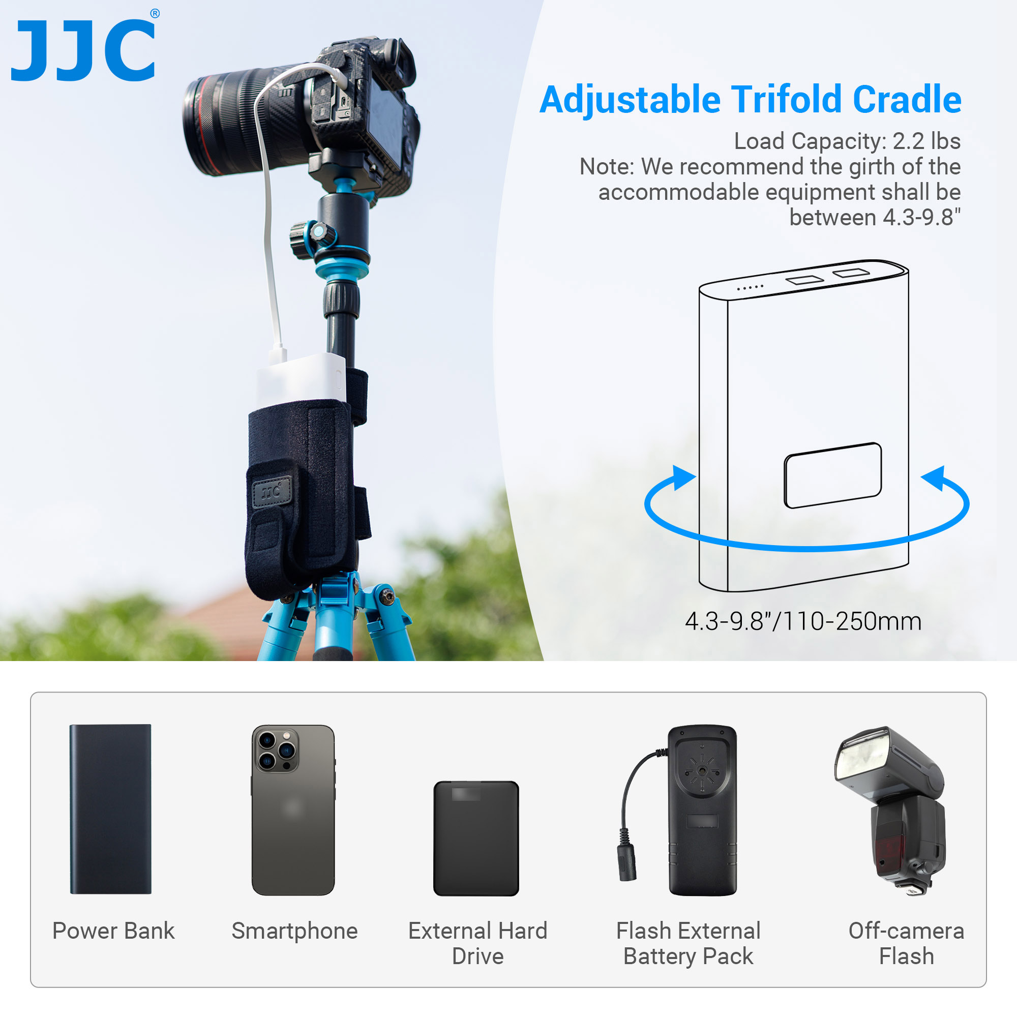 JJC معدات تصاعد حزام كابل مهد  - مراجعة Photography Video Lighting Kit With Adjustable Tripod Stand وسعره