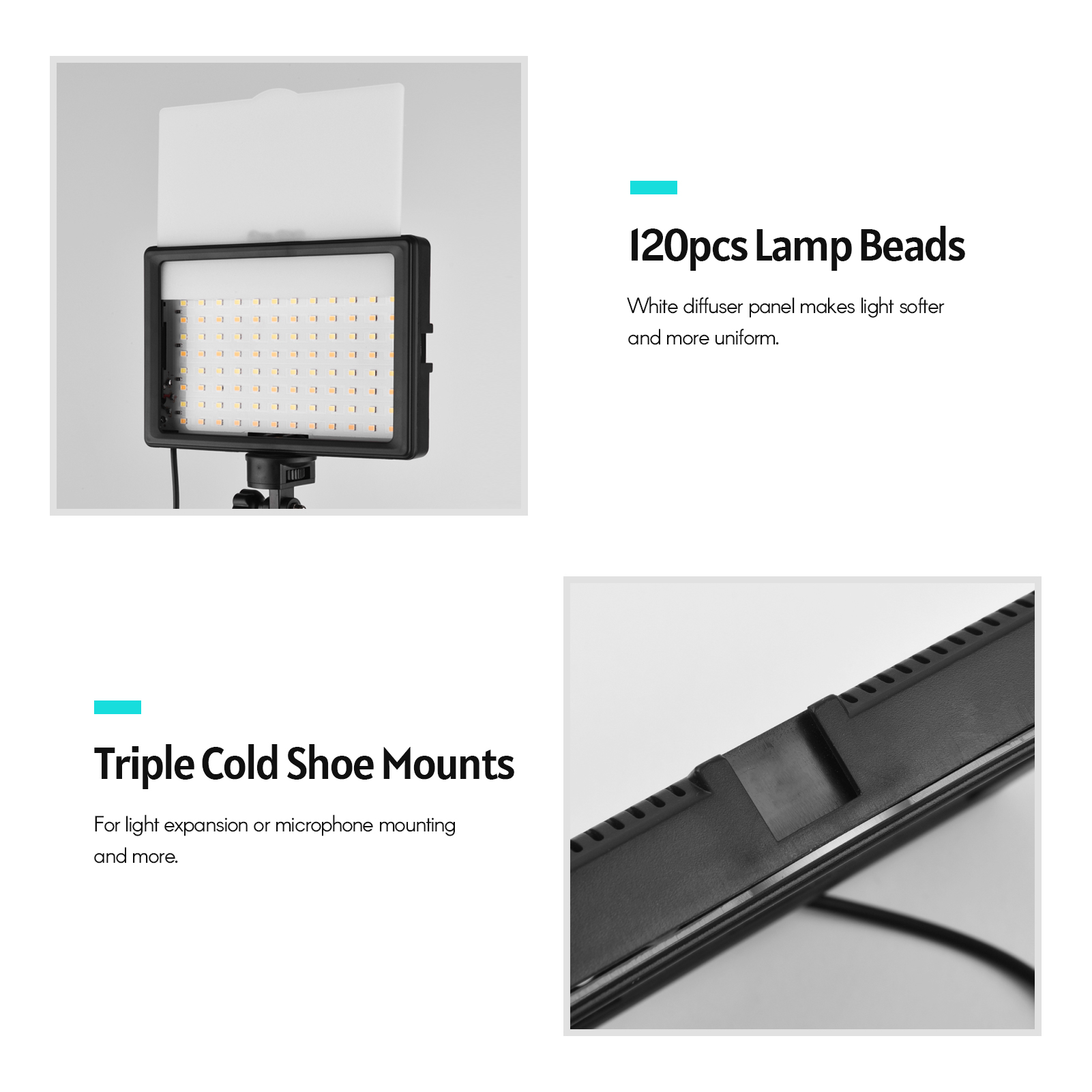 Andoer-LED مجموعة إضاءة الفيدي - مراجعة Photography Video Lighting Kit With Adjustable Tripod Stand وسعره