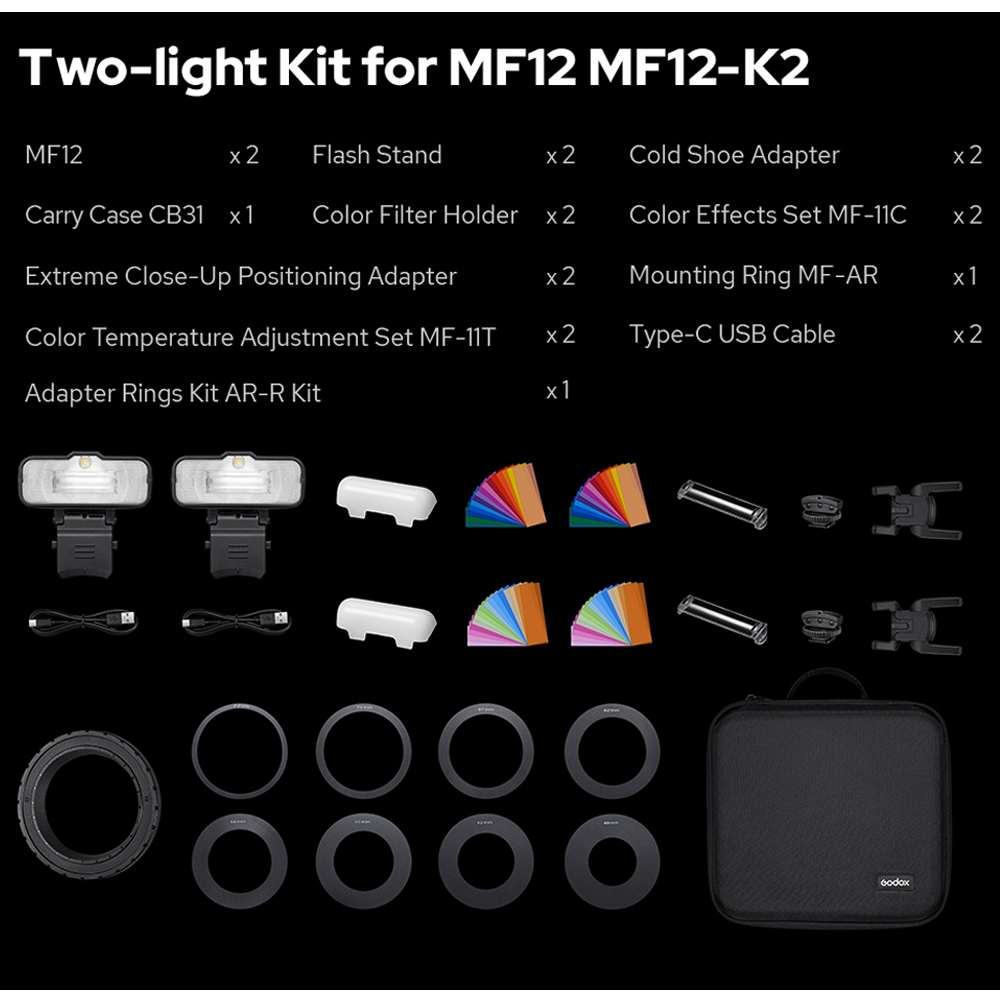 طقم فلاش ماكرو Godox MF12-K2 م - مراجعة Photography Lighting Kit Godox وسعره