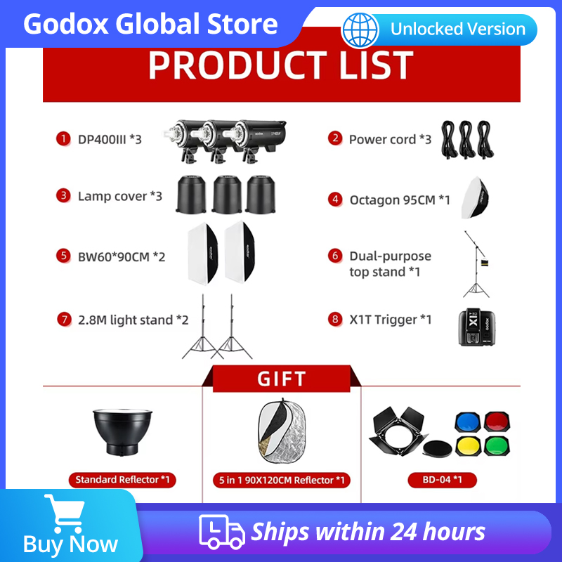 1200W Godox DP400III DP400III- - مراجعة Photography Lighting Kit Godox وسعره