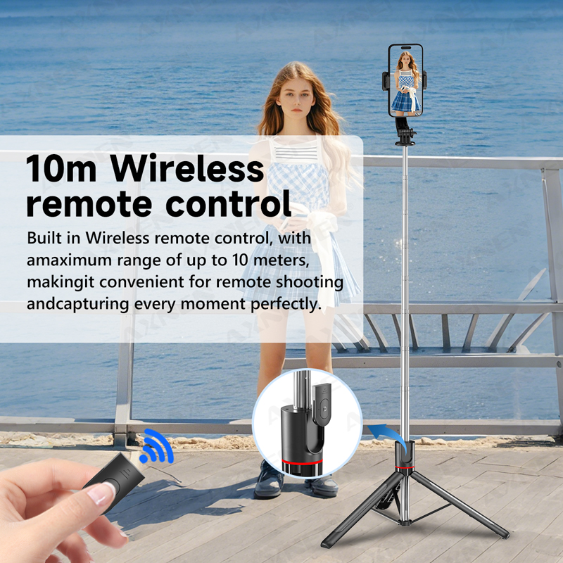 AXNEN F15 عصا سيلفي قابلة للتم - مراجعة Photography Video Lighting Kit With Adjustable Tripod Stand وسعره